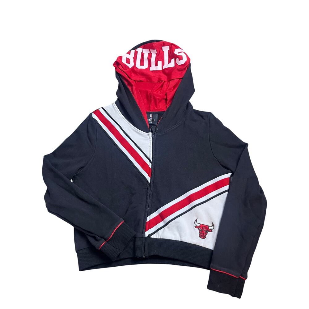 Fisll Chicago Bulls Crop Full- Zip Hoodie Size S